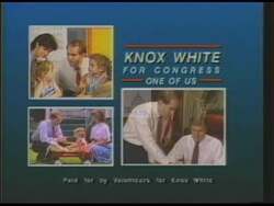 ["In this political advertisement, the speaker endorses Knox White for Congress, highlighting White's five-year tenure in local government where he focused on job creation, education, and support for the elderly. The ad emphasizes the personal trust and successful collaboration between the speaker and White, portraying White as a dedicated and effective leader."]