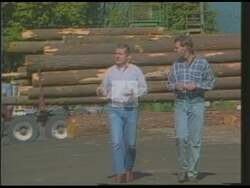 ["In this political advertisement, Congressman Denny Smith is portrayed as a dedicated advocate for Oregon's agriculture and timber industries, emphasizing his commitment to preserving the state's heritage and way of life through active engagement beyond mere legislative actions. The ad highlights his satisfaction in making a difference for the people of Oregon, reinforcing his image as a proactive and victorious fighter for the state's interests."]