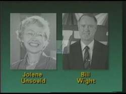 ["In this political advertisement, it is highlighted that The Daily Chronicle criticizes Jolene Unseld as unsuitable for Congress, while praising Bill White for his balanced and sensible approach to problem-solving, calling him the best candidate in two decades. The ad also notes that White has received bipartisan endorsements, urging voters to choose him in the upcoming congressional election for Southwest Washington."]