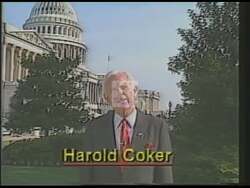 ["In this political advertisement, Harold Coker criticizes Marilyn Lloyd for the significant decrease in federal spending in Tennessee's third district, positioning it as the lowest in the state since 1986. The ad promotes Coker as a candidate who will effectively secure more federal funding, emphasizing his experience as a key asset."]