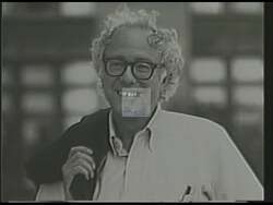 ["In this political advertisement, Bernie Sanders is highlighted as a highly effective former mayor recognized by U.S. News and World Report and awarded by the U.S. Conference of Mayors for leading Burlington to become America's most livable city and achieving the nation's lowest unemployment rate. The ad promotes Sanders as an independent candidate for U.S. Congress, representing a real choice for change and advocating for ordinary people."]