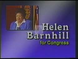 ["The 1988 campaign ad for Republican Helen Iphegenia Barnhill portrays her opponent, Jim Moody, as overwhelmed and neglectful. Through multiple scenes, the ad emphasizes Moody's poor attendance and commitment, showing him distracted, overwhelmed, and despondent in congressional settings, effectively questioning his reliability and dedication to his duties."]