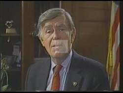 ["The 1988 political TV ad for William Floyd Clinger showcases his fervent advocacy for environmental safety and public health. Through various scenes, Clinger is depicted addressing audiences in congressional, town hall, and press conference settings, passionately discussing and promoting legislation aimed at regulating toxic chemicals and reinforcing environmental protection measures."]