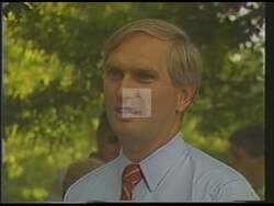 ["In the 1988 campaign ad, Republican John J. Duncan Jr. is portrayed as an engaging and passionate leader, deeply involved with community issues. The ad features multiple scenes of Duncan speaking at various community events, demonstrating his ability to connect with diverse audiences and emphasizing his commitment to leadership and local concerns."]