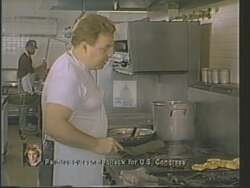["The political TV ad for Lana Pollack in the 1988 presidential campaign features a scene where Congressman Purcell, previously known for opposing trade bills, votes pro-trade amidst a challenging reelection campaign against Pollack. The ad appears to question his authenticity and commitment to genuine trade fairness, contrasting his newfound stance with his past decade-long opposition, likely aiming to underline Pollack's consistent positioning on such issues."]