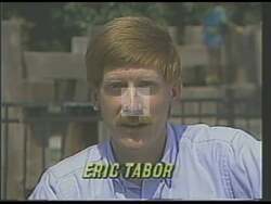["In the 1988 presidential campaign ad, Democratic candidate Eric Tabor fervently speaks about increasing and protecting educational funding. Against educational imagery and classroom backdrops, he passionately argues against funding cuts, stressing education's vital role in securing economic growth and enriching future generations. Tabor makes a personal connection by referencing his own family, emphasizing the importance of investment in education for a brighter future."]