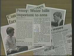 ["In his 1988 presidential campaign ad, Tim Penny was portrayed as a dedicated advocate for education. The ad featured multiple scenes of him receiving awards from university students, acknowledging his contributions. He appeared at podiums, with enthusiastic applause from students, under banners praising his re-election and championing him as a leader in education."]