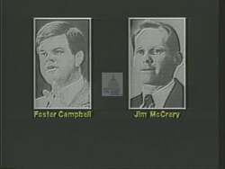 ["In his 1988 campaign ad, Democratic candidate Foster L. Campbell contrasts his political record with Republican Jim McCreary's. The advertisement highlights Campbell's support for fair trade laws and Social Security, casting him as a champion for public interests against McCreary, portrayed as favoring special interests and opposing these policies."]