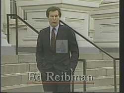 ["The 1988 Democratic Party campaign ad for Edward Daniel Reibman showcases his dedication to community and traditional values. Scenes include Reibman interacting with locals, stirring a communal pot, and speaking passionately in front of an American flag. Emphasizing his roots in Lehigh Valley, Reibman pledges to represent these values in Congress."]