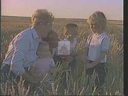 ["The 1988 political ad for Buck O'Brien highlights his deep roots and commitment to Montana's agricultural community. As a dedicated advocate for local farmers and small business owners, O'Brien is portrayed engaging with constituents, promising economic and educational improvements, and always putting Montana first. He embodies hope, determination, and support throughout the ad's rural backdrop scenes."]