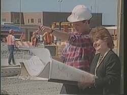["In her 1988 campaign ad, Democratic candidate Louise McIntosh Slaughter emphasizes the economic impact and expansion of the Rochester International Airport. The ad showcases busy scenes from the airport to highlight its role in global connectivity and local economic growth, featuring Slaughter addressing a crowd and discussing the airport's funding and expansion plans."]