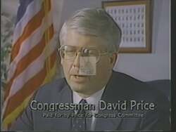 ["The 1988 political TV ad for Democratic candidate David Eugene Price showcased various testimonies from elderly men and veterans detailing how Price personally helped them resolve issues with government benefits, particularly Medicare payments. The ad emphasized Price's responsive and effective constituent service, portraying him as a dedicated advocate navigating government bureaucracy to secure entitled benefits for individuals."]