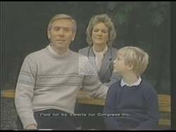 ["In the 1988 campaign ad for David J. Swarts, scenes feature him passionately discussing key issues like education, job creation, and environmental protection. He contrasts his proactive, inclusive policies against his opponent's extremism, presenting himself as focused and committed to community needs. Each scene emphasizes his dedication to positive change and community engagement."]