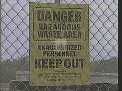 ["In the 1988 presidential campaign ad for David J. Swarts, somber imagery of devastated neighborhoods, abandoned homes, and polluted landscapes underscores the intense environmental neglect in Love Canal. Swarts appears concerned, expressing a fervent commitment to address and fight the pervasive toxic waste issues affecting these communities."]