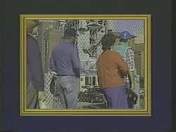 ["In the 1988 campaign ad, Democratic Party candidate Gus Yatron emphasizes his leadership qualities and dedication to Pennsylvania and the nation. Scenes show him confidently speaking at various rallies and engaging with workers in a factory setting, firmly positioning himself as a committed and determined figure, with American flags prominently displayed."]