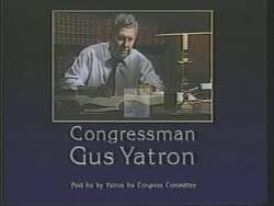 ["The 1988 political ad for Democratic candidate Gus Yatron portrays him as a dedicated and diligent public servant. The ad consists solely of scenes depicting Yatron working alone in his office late at night, emphasizing his commitment and focused work ethic in a deserted legislative environment. This theme underscores his readiness to serve the nation with similar dedication."]