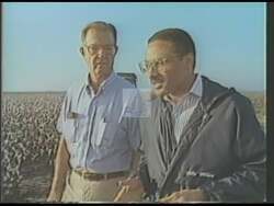 ["In his 1988 campaign ad, Mike Espy is presented as a beacon of unity and progress, highlighted through interactions with a diverse group of Mississippians. Scenes of Espy speaking to constituents, kids playing, and family watching demonstrate his commitment to inclusivity and a hopeful future for all in Mississippi."]