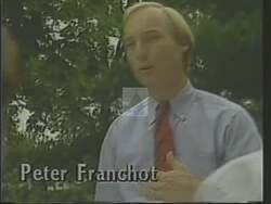 ["In the 1988 political ad for Democratic candidate Peter Franchot, scenes of Franchot addressing pressing economic and educational issues underscore his seriousness about tackling future challenges. Franchot appears concerned and earnest, discussing his legislative goals while engaging with diverse groups of citizens. The ad also shows worried voters, emphasizing the ad's focus on real, everyday struggles."]
