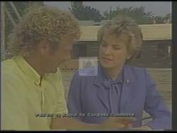 ["In her 1988 campaign ad, Congresswoman Marcy Kaptur emphasizes the vital importance of education for future job security. Throughout multiple clips, she advocates in Congress and at podiums, passionately pushing for increased education funding and worker retraining programs to bolster employment against global competition. Her backdrop regularly features American flags, underscoring her national focus."]