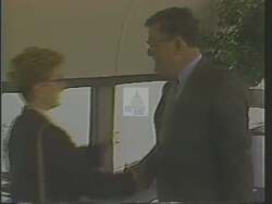 ["In a 1988 political ad, Democratic candidate Tom Luken is depicted boarding a plane multiple times, symbolizing his relentless dedication and commitment to addressing the concerns of his Cincinnati constituents in Washington. Each scene reinforces his motivation and determination to effectively represent his constituents, highlighting his readiness and dependability as he waves goodbye, briefcase in hand."]