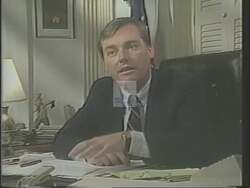 ["In the 1988 campaign ad, Democratic candidate Joe Keefe passionately addresses community issues in New Hampshire, focusing on improving education, healthcare, and environmental policies. He speaks at various rallies, engaging with diverse groups including seniors and children, emphasizing the need for enhanced community services to better support residents statewide."]