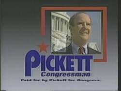 ["In his 1988 campaign ad, Owen Bradford Pickett, a candidate for Virginia's 2nd District, solemnly addresses key issues: military support, environmental conservation, and education. The ad portrays him as committed and thoughtful, using the metaphor of assembling a puzzle to represent his approach to solving complex regional problems."]