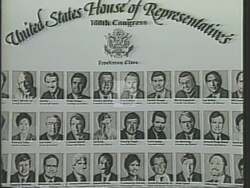 ["The 1988 political TV ad for Democratic presidential candidate Tim Johnson showcases various powerful scenes of him taking his oath in Congress, symbolizing a dedicated start to his political career. In both solemn and confident tones, Johnson is depicted addressing peers, standing at podiums, and being celebrated for his legislative achievements and bipartisan respect, all set against the backdrop of important congressional ceremonies. This portrayal emphasizes his leadership qualities and commitment to service."]
