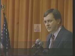 ["The 1988 political TV ad for Democratic Party candidate Lewis F. Payne emphasizes his strong stance on anti-drug legislation, highlighting his leadership and commitment to Virginia's values. Various frames showcase Payne as a determined and proactive congressman, using patriotic visuals and text to reinforce his dedication to fighting drug issues and promoting strong local leadership."]