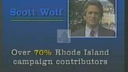 ["The 1988 presidential campaign ad for Democrat Scott Wolf portrays him as a dedicated and locally supported candidate, contrasting positively against his opponent Fred St. Germain. The ad features scenes of Wolf confidently engaging with diverse, enthusiastic supporters, discussing plans, and symbolizing fresh leadership and community connection for Rhode Island."]