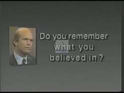 ["In the 1989 presidential campaign TV ad for Republican candidate Robert C. Lanier, the focus is on criticizing opponent Pete Guerin. The ad portrays Guerin as inconsistent and unreliable, highlighting his contradictory positions, shifting district residency, and confused demeanor. Scenes depict Guerin amidst blurred congressional settings, controversial campaign videos, and skeptical audiences, emphasizing his political discrepancies and fostering distrust."]