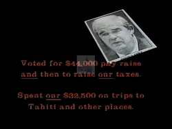 ["The 1992 political TV ad for Republican Party candidate Peter Bluth criticizes incumbent Joe Early for congressional inefficiencies and portrays Bluth as a committed, hard-working candidate dedicated to change and improvement. Through multiple scenes highlighting voter frustration, comparisons, and Bluth���������s determined addresses, the ad emphasizes a strong contrast between Early's indifference and Bluth���������s energetic commitment to reforming Congress."]