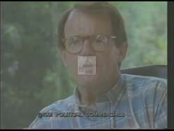 ["In the 1990 presidential campaign ad, Democratic candidate Butler Carson Derrick passionately advocates for the Savannah Riverside project, emphasizing its crucial role in supporting local jobs and national defense. Derrick is shown in diverse settings, including an office and a podium, underscoring his commitment to economic impact and security."]