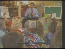 ["In his 1990 presidential campaign ad, Democratic candidate Mark Gordon emphatically promotes the American Dream, highlighting equal access to education, homeownership, and healthcare. Throughout various scenes, Mark underscores personal responsibility while advocating for enhanced opportunity for everyone. This passionate appeal focuses on empowering future generations to achieve realistic life goals underpinned by equal opportunity."]