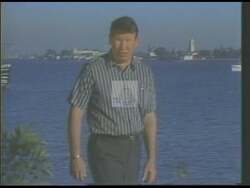 ["In the 1990 presidential campaign ad, Republican candidate Randy Duke Cunningham passionately addresses various crowds, rallying for political and community renewal based on shared American values. Set against omnipresent American flags, his speeches from podiums emphasize new leadership, unity, and revitalization, capturing an optimistic and patriotic spirit."]