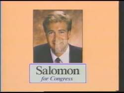 ["In the 1990 political TV ad for Jim Salomon, scenes depict opponent Anthony Beilenson misusing taxpayer funds by stuffing campaign flyers into tax-funded envelopes. The ad highlights Beilenson���������s alleged unethical practices and urges voters to consider the misuse of their tax dollars in his campaign activities."]