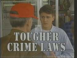 ["In the 1994 presidential campaign ad, Democratic candidate Daniel G. Webber emphasizes his deep commitment to Oklahoma values. Across various scenes, he appears confident and passionate, speaking to crowds about his strong stance on crime policies and his plans to boost the economy and job creation, consistently advocating for tough criminal justice reforms and highlighting his connection to Oklahoma's rural roots."]