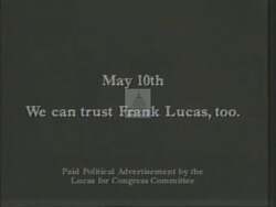 ["In this political advertisement, it is highlighted that Frank Lucas is a compelling candidate who inspires voters, including Democrats, to switch party affiliation temporarily to support him in primaries. It emphasizes that Lucas is the right choice for the job, as evidenced by his ability to attract cross-party support."]