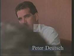 ["In the 1994 TV ad, Democratic presidential candidate Peter R. Deutsch passionately addresses various audiences, focusing on his commitments to legislative integrity, universal healthcare, environmental protection, and a dedication to citizen-focused reforms. Scenes of Deutsch speaking before crowds and in Congressional settings emphasize his political goals and achievements."]