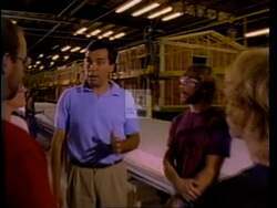 ["In the 1994 campaign ad, Rick Bennett emphasizes his commitment to local job preservation and government reform in Maine. The ad sequentially portrays Bennett speaking energetically at various events and locations, highlighting his advocacy for less regulatory interference and his efforts to sustain employment within state businesses, particularly at Burlington Homes."]