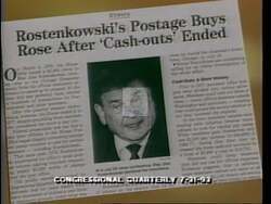 ["In the 1994 political TV advertisement for Republican candidate Rick Bennett, the focus is on John Baldacci's alleged ethics violations and problematic legislative attitude. The ad features scenes highlighting these issues with text overlays and images of Baldacci speaking at a podium, defending himself amidst public scrutiny and calling for change in Washington."]