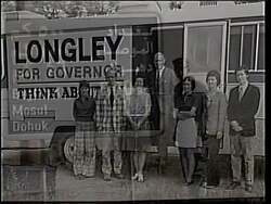 ["The 1994 political ad for Republican James Bernard Longley features him engaging with Maine locals, veterans, and addressing various audiences to highlight his commitment to traditional Maine values, community service, and practical leadership. The ad showcases Longley���������s eloquence, confidence, and respect for his roots, positioning him as a trustworthy candidate dedicated to Maine's future."]