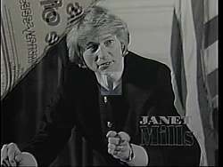 ["The 1994 political TV ad for Democratic presidential candidate Janet Trafton Mills focused heavily on her prosecutorial success. Throughout various scenarios, including office settings, at podiums, and in a courtroom, Mills is portrayed as a determined, strong advocate for justice and public safety, emphasizing her record of successful criminal prosecutions to convey her readiness and capability to lead effectively in Congress."]
