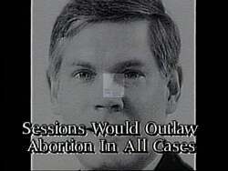 ["In the 1994 political TV ad for Democratic candidate John Wiley Bryant, various scenes depicted his opponent, Pete Sessions, in a negative light. The ad featured somber imagery and text highlighting Sessions' controversial policies. The content aimed to cast doubt on Sessions' suitability for office by emphasizing his extreme positions."]