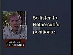 ["In this 1994 political TV ad, Democratic Party candidate Thomas S. Foley challenges opponent George Nethercutt by spotlighting Nethercutt���������s controversial stances, particularly his support for the Kasich Bill. It portrays Nethercutt negatively, citing policies harmful to seniors and students, favoring the wealthy, and undermining healthcare and education through detrimental legislation. The ad heavily criticizes Nethercutt���������s record and policy choices, emphasizing the adverse impact on common welfare and tax fairness."]