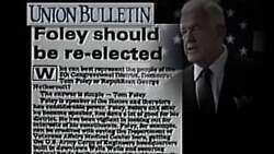 ["The 1994 political TV ad for Democratic Party candidate Thomas S. Foley focuses on highlighting his bipartisan effectiveness and strong representation of the Walla Walla district, as endorsed by the Walla Walla Union Bulletin. The ad frequently criticizes his opponent, George Nethercutt, for his vague policies and lack of specific positions."]