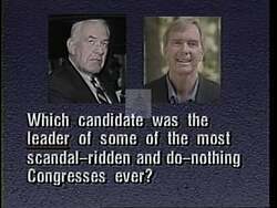 ["The 1994 political TV ad for George R. Nethercutt's presidential campaign highlights his candidacy by comparing him to Tom Foley, emphasizing Foley���������s involvement in political scandals. Through varied scenes, the ad portrays Foley negatively while promoting Nethercutt as a leader capable of bringing change and preferable leadership, focusing on the need for new direction and integrity in politics."]
