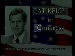 ["The 1994 political TV ad for Pat Kelly criticized Jim Tallon for voting against flood relief, using powerful imagery of the 1993 catastrophic flooding in St. Charles County. Scenes depicted extensive devastation with submerged homes and rescue operations, emphasizing the community impact and promoting Kelly as the supportive candidate in contrast to Tallon's actions."]