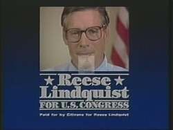 ["The 1988 campaign ad for Democrat Reese Lindquist aggressively targets opponent John Miller, highlighting his inconsistencies and apparent dishonesty during debates and public appearances. The ad portrays Miller as anxious, defensive, and insincere, often caught contradicting himself and misrepresenting his record on issues like education and Social Security."]