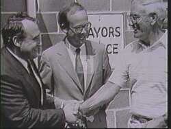 ["In this political advertisement, Congressman Rick Boucher is portrayed as a dedicated representative who has effectively collaborated with business, labor, and government leaders to attract new businesses and create jobs in Southwest Virginia. It highlights his efforts to open foreign markets to local agricultural products, emphasizing his role in making government beneficial for the community."]