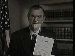 ["The 1994 campaign ad for Harold Lee Volkmer heavily focuses on welfare reform. Featuring scenes of troubled families and urgent text overlays, the ad portrays Volkmer as a stern and focused politician dedicated to reducing welfare costs. It emphasizes his credentials as an effective leader advocating for fiscal responsibility and urgent reform, urging voters to elect him for meaningful change."]